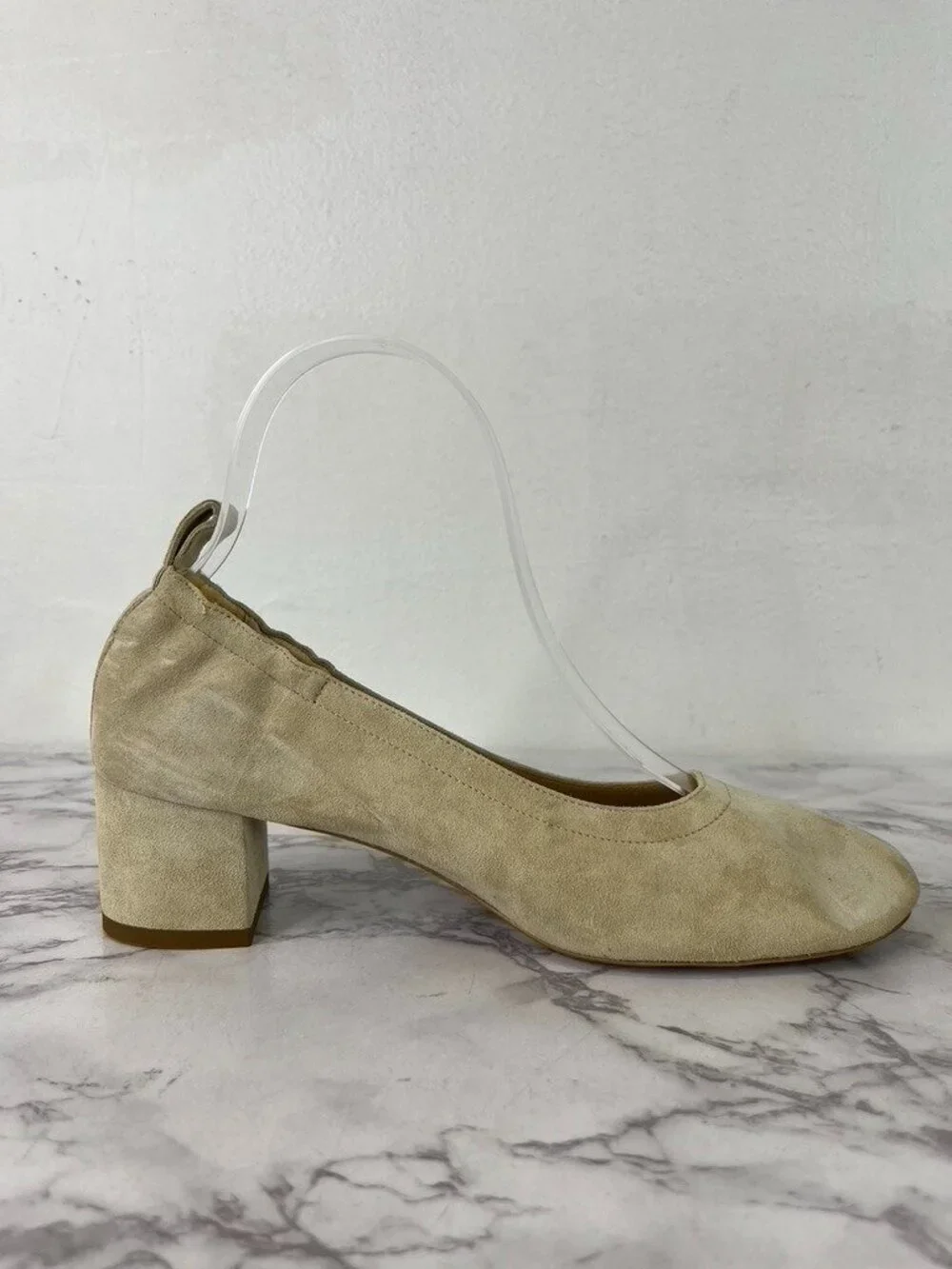 Everlane Women's Taupe The Italian Leather Day Heel Suede Sz 5